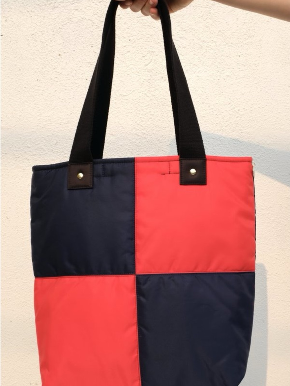 Clare V Annie Colorblock Red & Navy Tote Bag - Picture 2 of 10